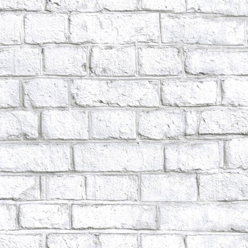 RoomMates White Brick White Peel and Stick Wallpaper: Vinyl Self-Adhesive, Industrial Style, Classic Brick Pattern