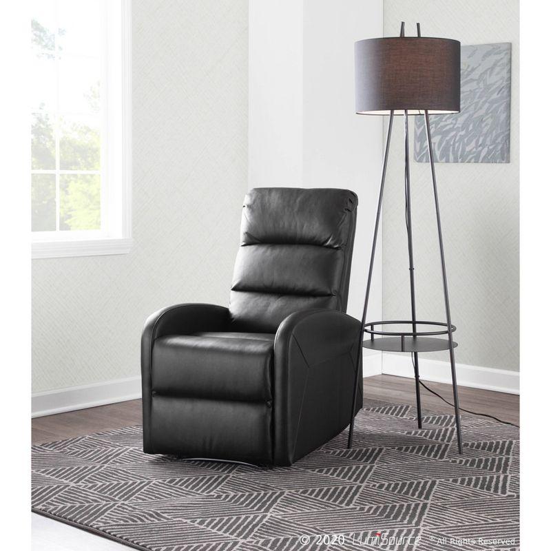 Dormi 24.5" Black Faux Leather Contemporary Recliner Chair