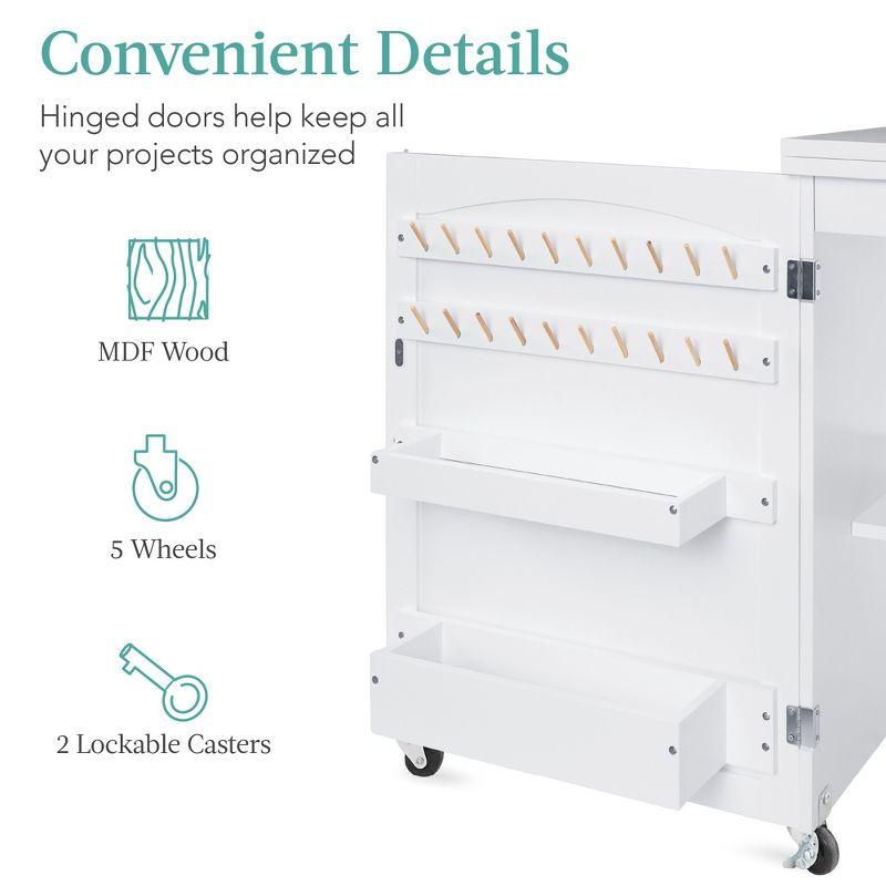 Best Choice Products 46'' x 16'' Sewing Table with Sewing Machine Platform and Wheels