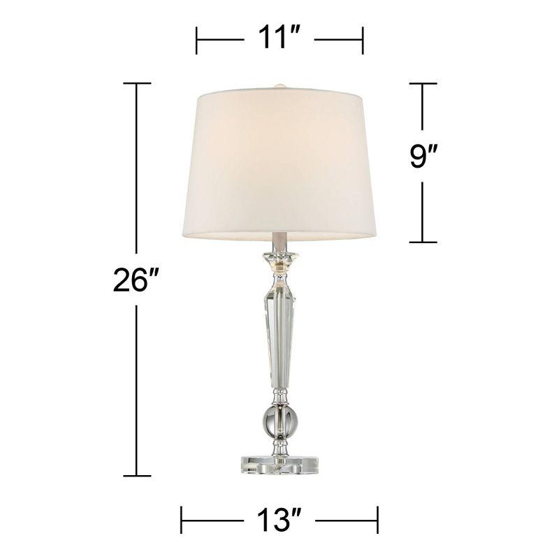 Vienna Full Spectrum Jolie Traditional Table Lamps 26" High Set of 2 Crystal Candlestick Off White Drum Shade for Bedroom Living Room Bedside Office