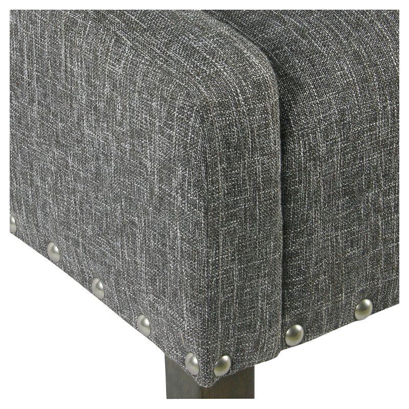 Modern Swoop Accent Chair with Nailhead Trim Slate Gray - HomePop: Upholstered, Dark Walnut Wood Legs, 250lb Capacity