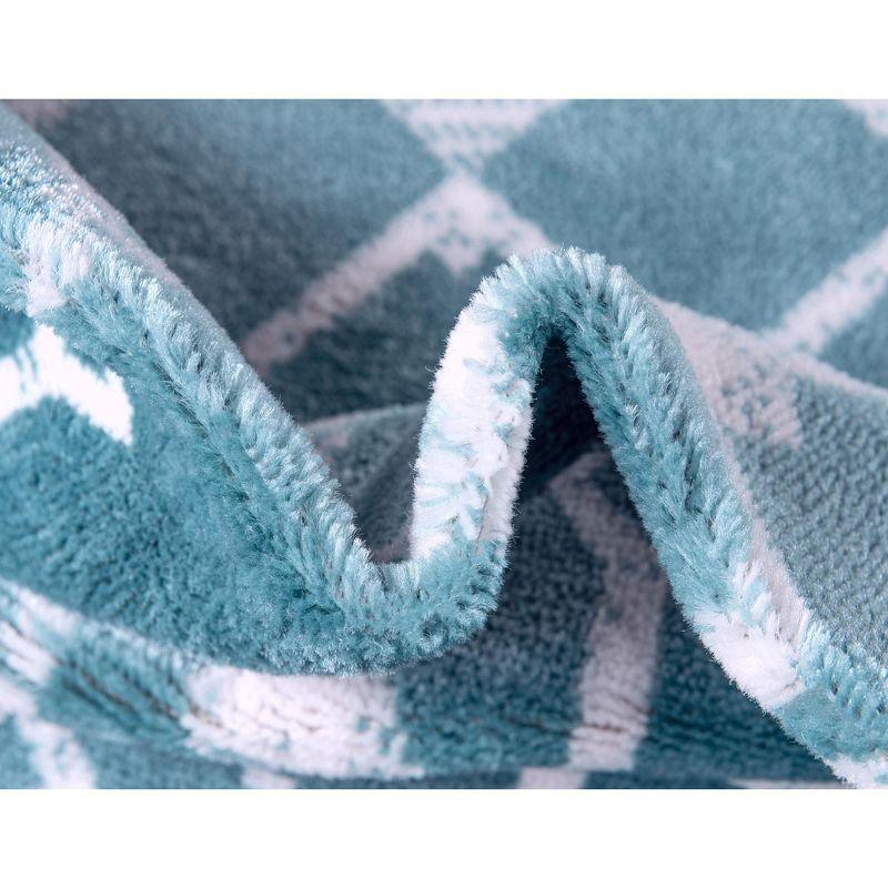 Unique Loom 6' 1 x 9' 0 Rectangle Moroccan Trellis Turquoise Area Rug