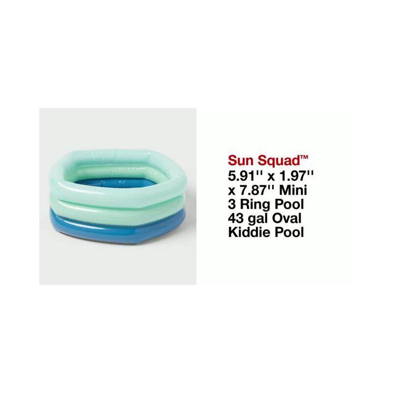 5.91'' x 1.97'' x 7.87'' Mini 3 Ring Pool 11 gal Round Kiddie Pool Pink - Sun Squad™