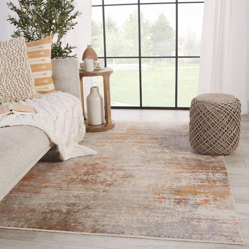 Ethereal Ivory Abstract 47" Synthetic Area Rug