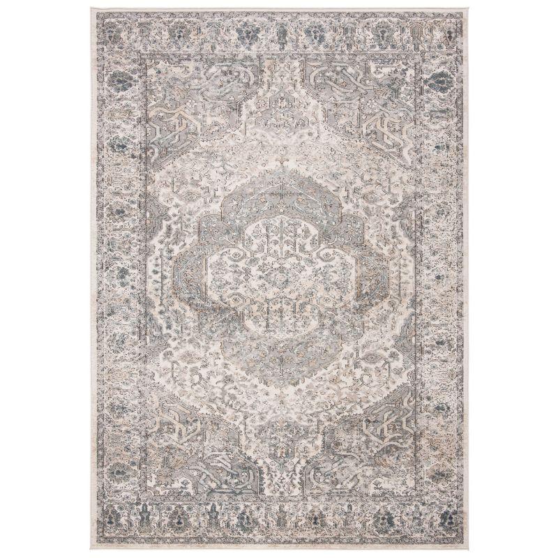 Martha Stewart Rancher Oregon - MSR867 - Indoor Power Loomed Area Rugs - Ivory/Grey - 5'1"x7'6"