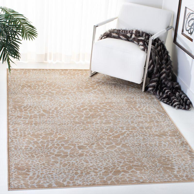 Atlas Ivory and Beige Rectangular Viscose Area Rug