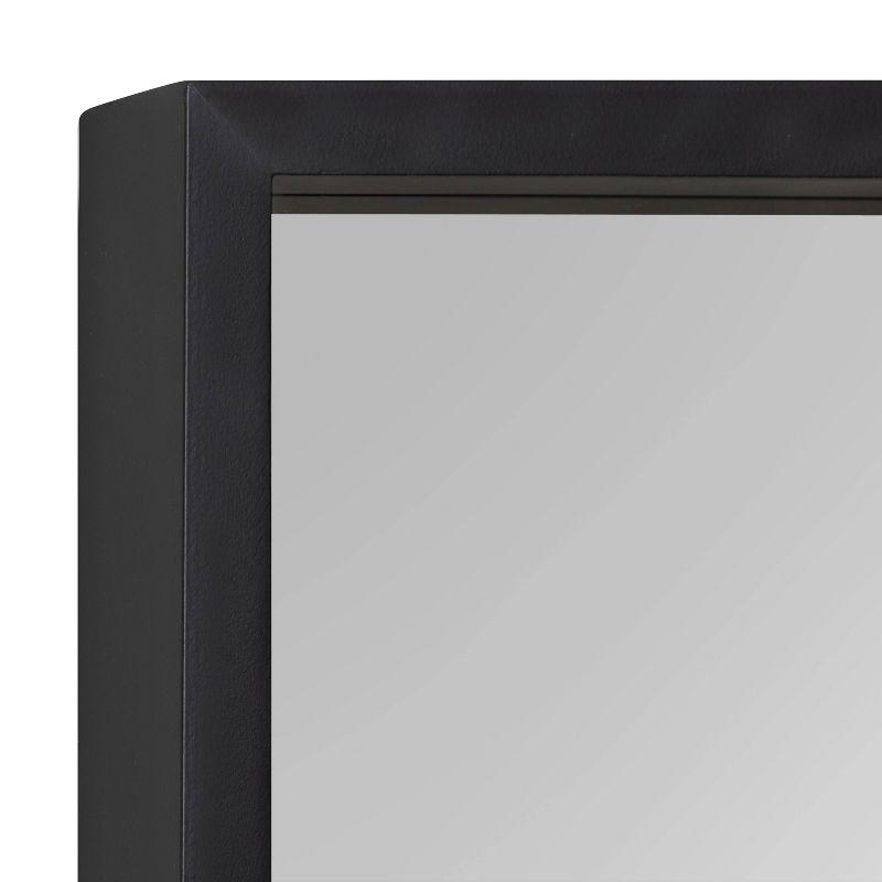 Elegant 51.75" Black Wood Rectangular Vanity Mirror