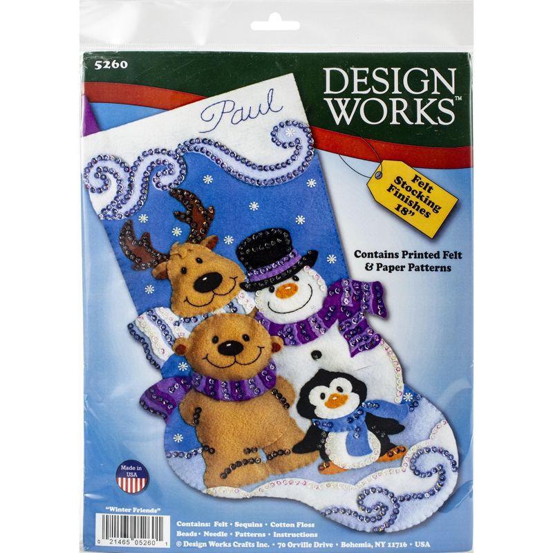 Winter Friends 18" Felt Stocking Applique Kit