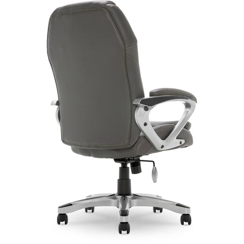 Amplify Executive Mesh Office Chair Seamless Light Gray - Serta: Ergonomic with Fixed Arms & Casters, Adjustable Height