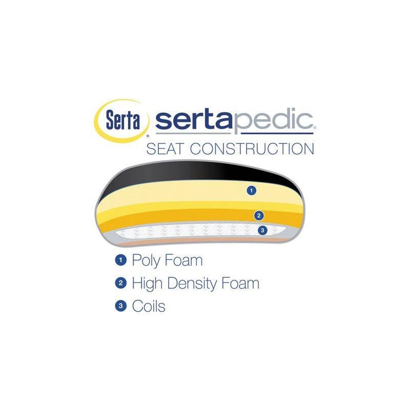 SertaPedic Cosset High-Back Executive Chair, Supports Up to 275 lb, 18.75" to 21.75" Seat Height, Black Seat/Back, Slate Base