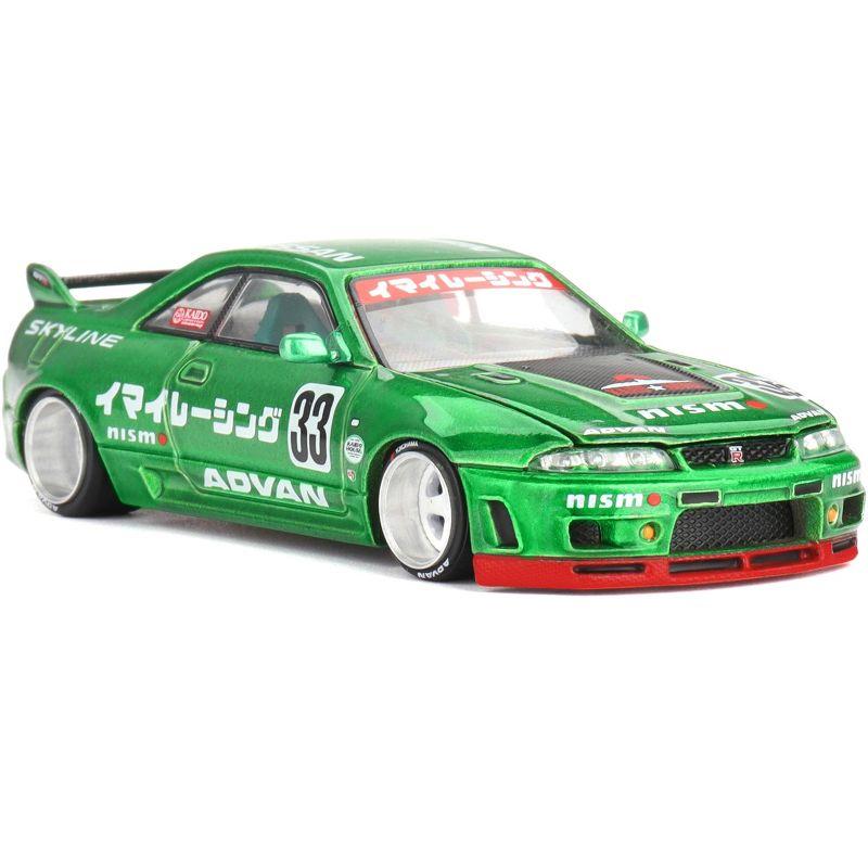 Nissan Skyline GT-R (R33) RHD #33 "Imai Racing V1" Green Metallic "Kaido House" Special 1/64 Diecast Model Car by Mini GT