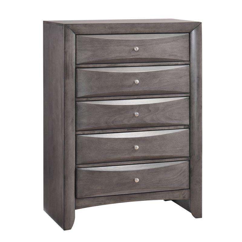 Madison Chest Gray - Picket House Furnishings: 5-Drawer Vertical Storage, Bedroom Organizer