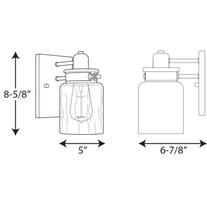 Progress Lighting Calhoun 1-Light Bath & Vanity, Steel, Antique Bronze, Clear Glass Shade