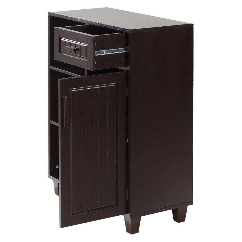 Espresso Finish Adjustable Shelving Traditional Bathroom Cabinet