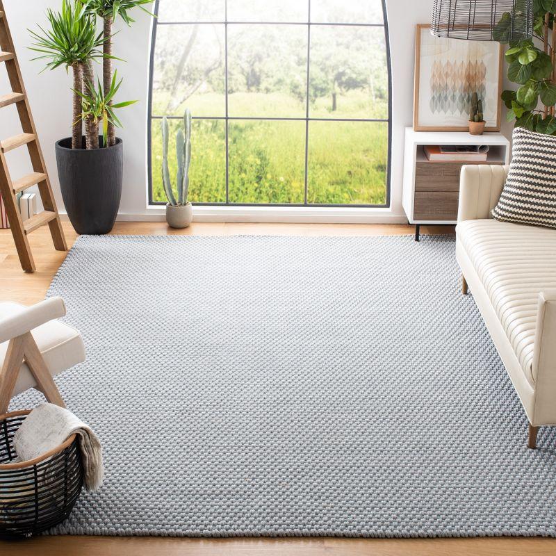 Cozy Basket Weave 8' x 10' Hand-Knotted Gray Area Rug