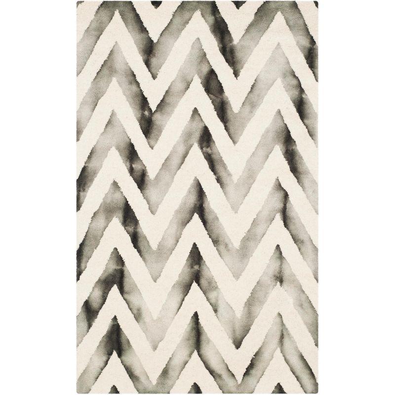 Ivory Charcoal Hand-Tufted Wool Rectangular Area Rug