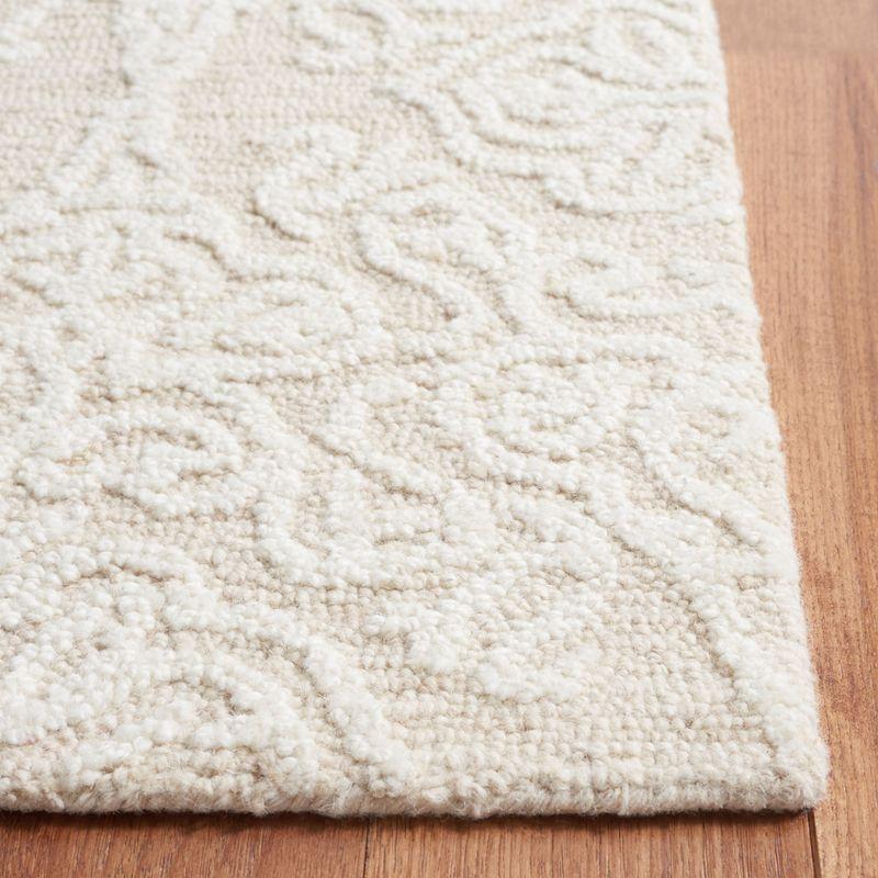 Blossom Beige Ivory Floral Hand Tufted Wool Runner Rug