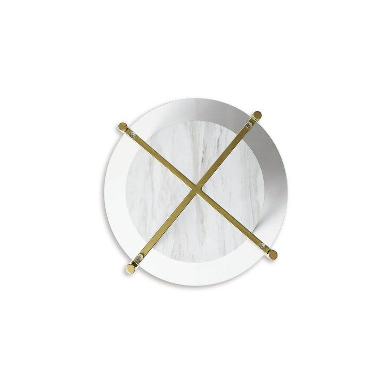 Signature Design by Ashley Contemporary Wynora End Table  White/Gold