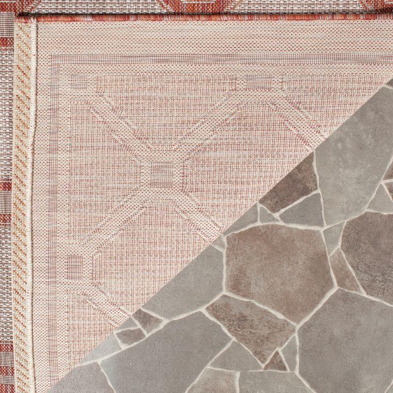 Courtyard CY8474 Power Loomed Indoor/Outdoor Area Rug - Red/Beige - 6'7"x9'6" - Safavieh.