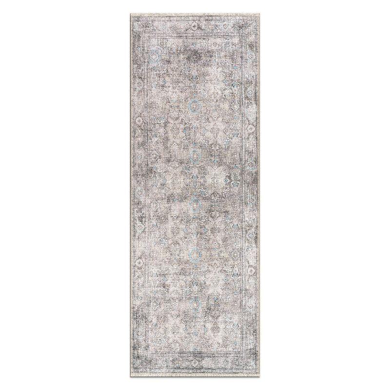 World Rug Gallery Transitional Distressed Vintage Machine Washable Area Rug- OLIVE 2'6"x7'