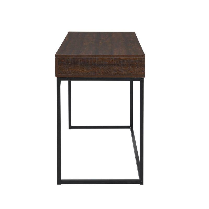 Carolina Living Horatio Computer Desk with Drawers Elm/Black: Metal Frame, MDF Surface, Adult Assembly