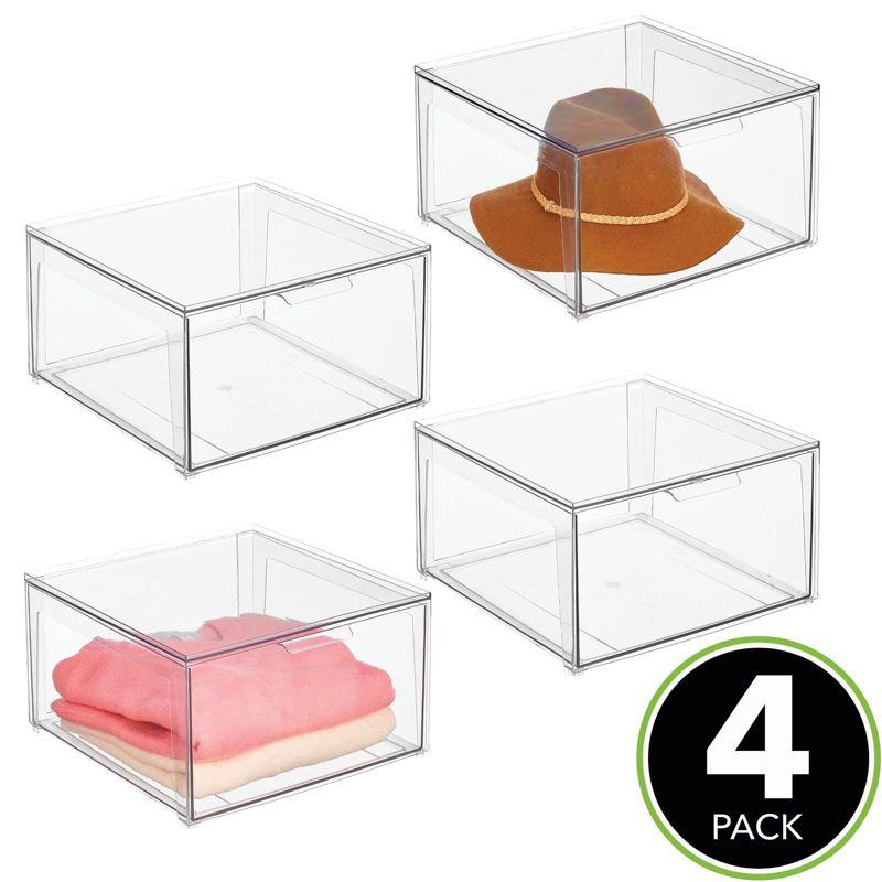 iDesign Clarity Closet Stacking Drawer Organizer 14 x 14 x 8 M4 (Set of 4)