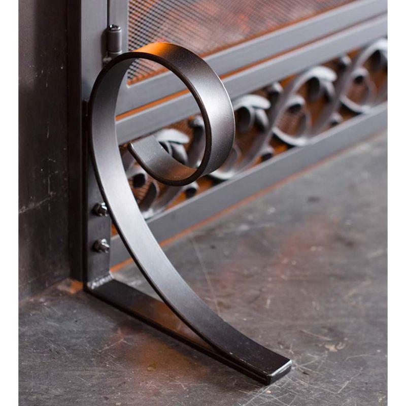 Small Cast Iron Scrollwork Fireplace Fire Screen with Doors