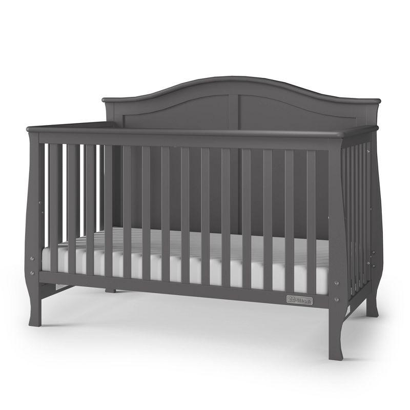 Camden Cool Gray Convertible 4-in-1 Crib with Steel Support