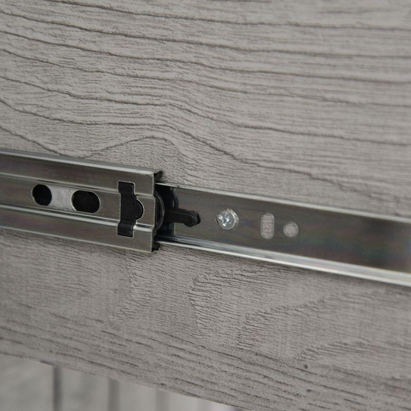 HOMCOM Vintage Executive Computer Desk, Home Office Work station, Student Table with Cabinet & 3 Drawers for Hanging Files, gray