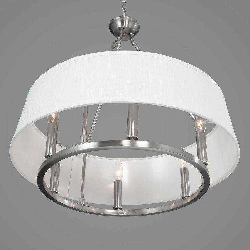 Progress Lighting Cherish 6-Light Chandelier, Brushed Nickel, Summer Linen Shade