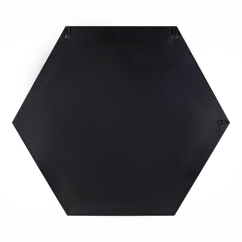 30" x 26" Felicia Hexagon Wall Mirror Black - Kate & Laurel All Things Decor