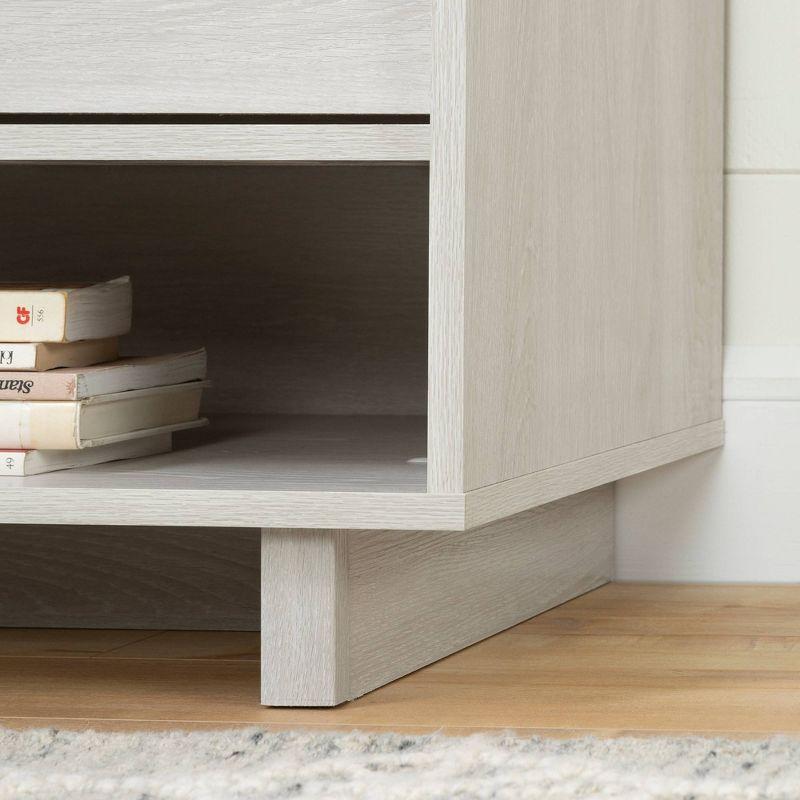 Winter Oak 1-Drawer Nightstand with Cord Catcher and Charging Station