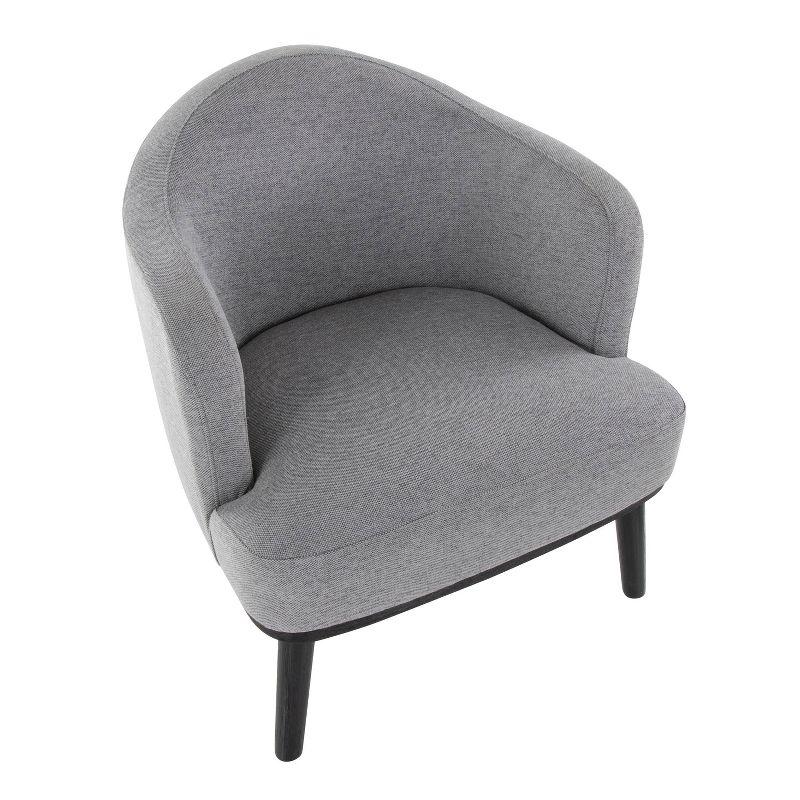 Ahoy Accent Chair Black/Gray - LumiSource: Upholstered Polyester, Wood Frame, Indoor Use, 250lb Capacity