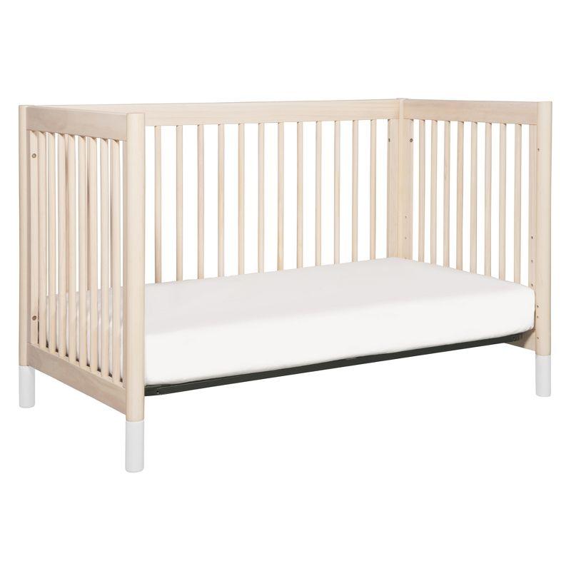 Babyletto Gelato White & Washed Natural Wood 4-in-1 Convertible Baby Crib with Toddler Bed Conversion Kit