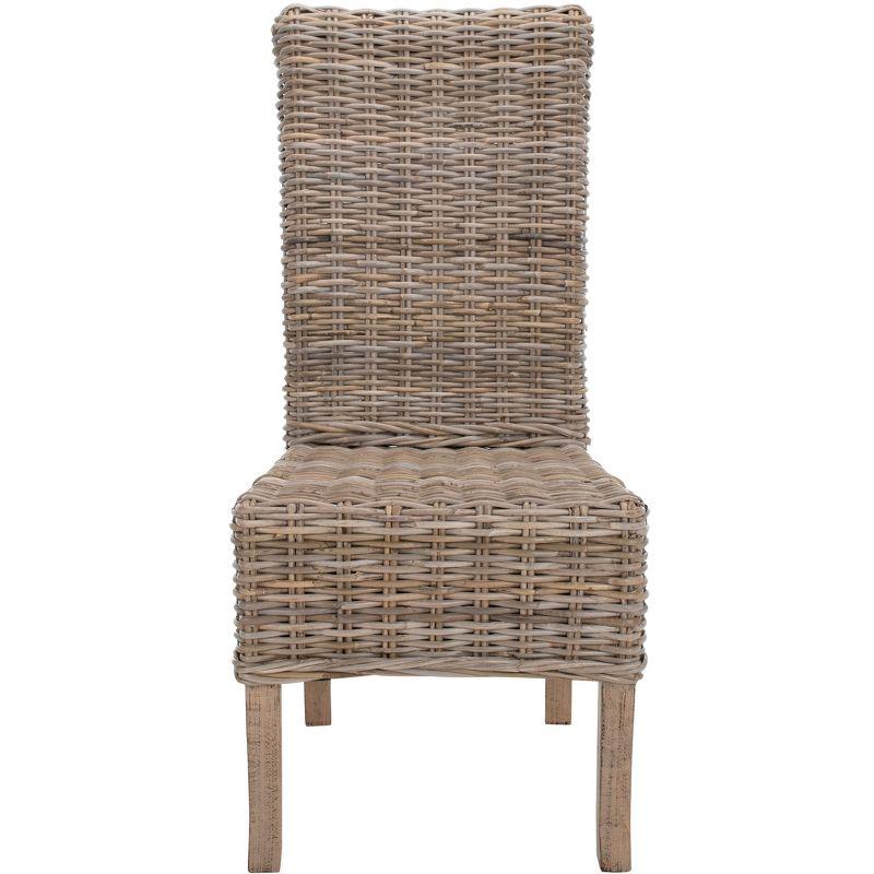 Quaker 19" H Rattan Side Chair (Set of 2) - FOX6521 - Natural Unfinished/Rustic Grey - Safavieh Couture