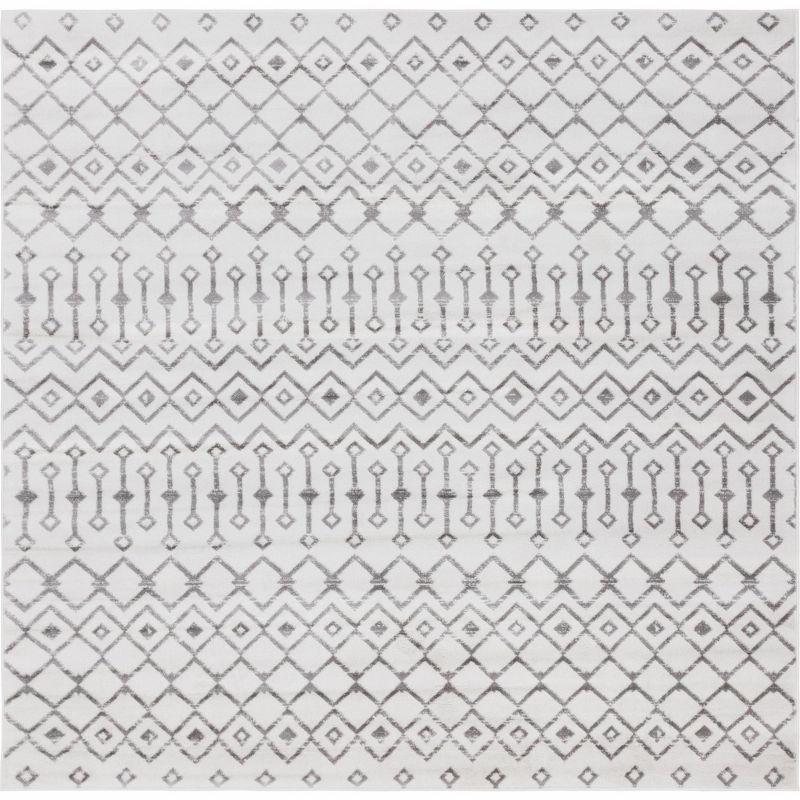 Unique Loom 8' 0 x 8' 0 Square Moroccan Trellis Ivory Area Rug