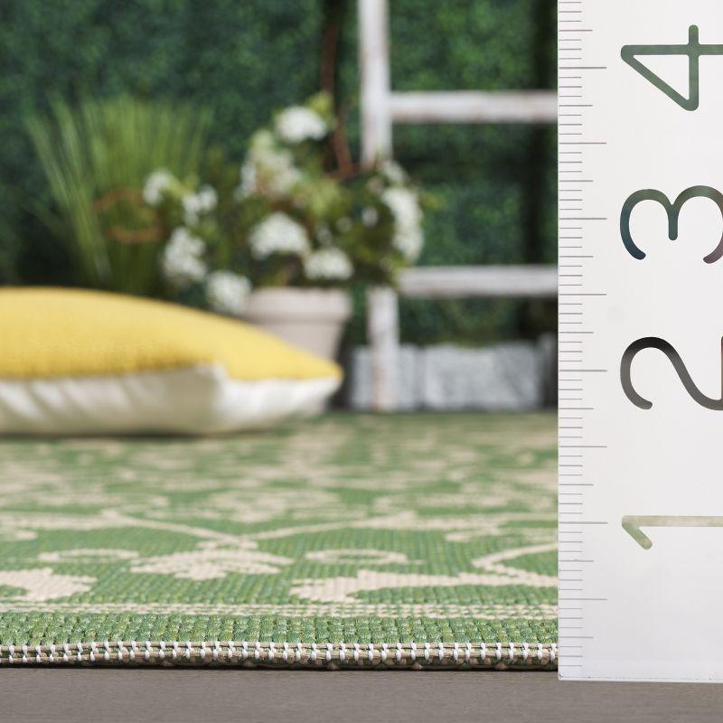 Courtyard CY2098 UV & Stain Resistant Non-Shedding Power Loomed Indoor/Outdoor Runner Rug - Olive/Natural - 2'3"x10' - Safavieh