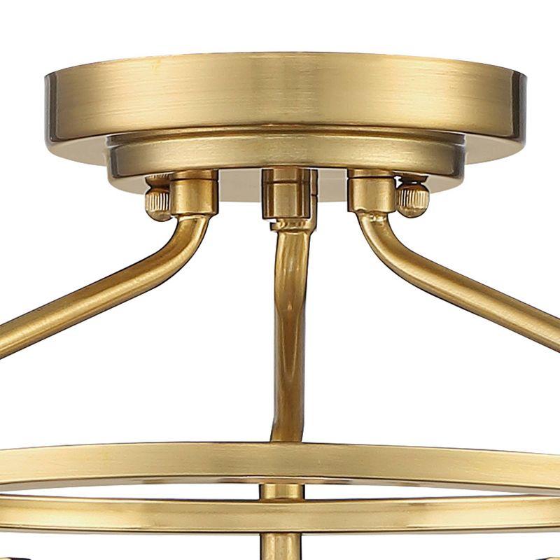 Possini Euro Design Bellis Modern Industrial Ceiling Light Semi Flush Mount Fixture 14 1/2" Wide Plated Soft Gold 3-Light Clear Glass for Bedroom Home