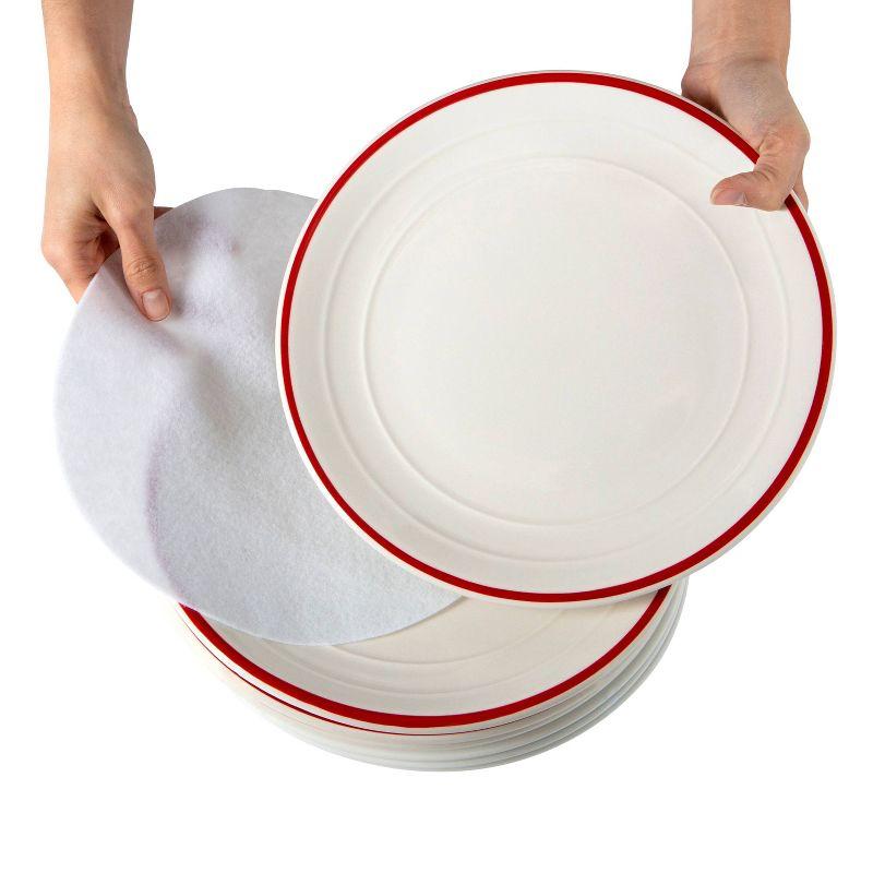 Dinner Plate Dinnerware Storage Box - Simplify: Protective Felt Dividers, Stackable, Polyester Material, Spot Clean