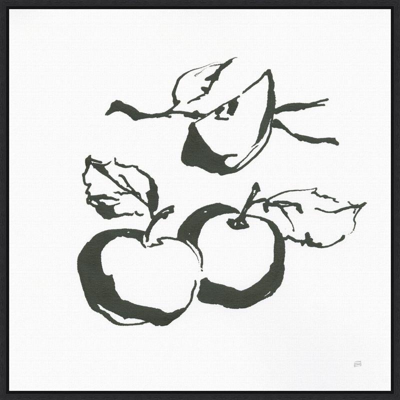 Sylvie Black Framed Minimalist Apple Canvas Print, 22 x 22 Inches