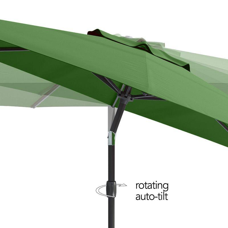 10' Green UV and Wind Resistant Tilting Patio Umbrella with Base