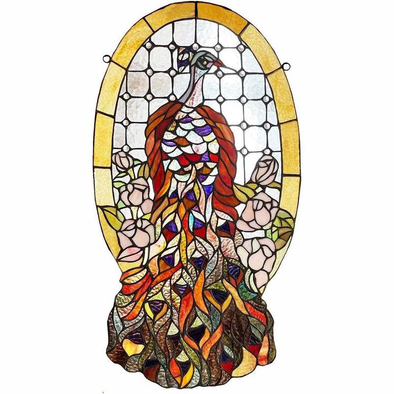 Fine Art Lighting Stained Glass Peacock Window Panel | Wayfair