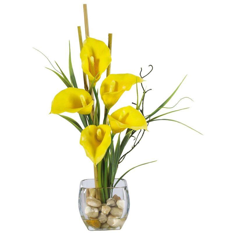 Nearly Natural Calla Lily Liquid Illusion Silk Flower Arrangement, Pink