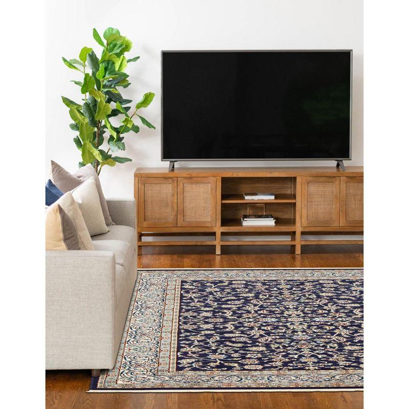 Unique Loom Narenj Collection Area Rug - Leeds (8'  x 10' Rectangle Navy Blue/Beige)