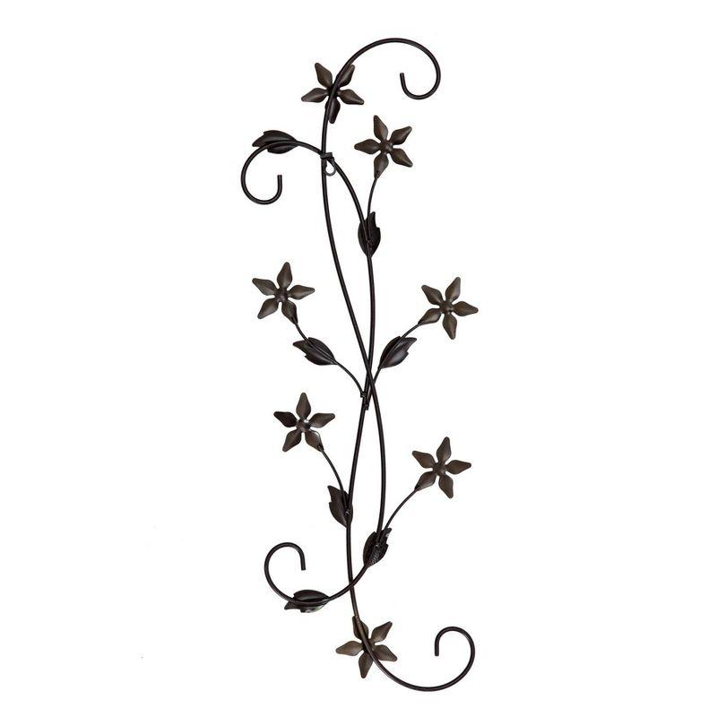 Brewster Chemilla Floral Metal Wall Art: Iron Nature-Inspired Decor, Farmhouse Style, Dry Dust Care