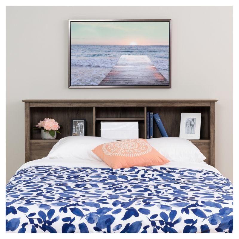 Queen Salt Spring Headboard Drifted Gray - Prepac: Coastal Style Storage Design