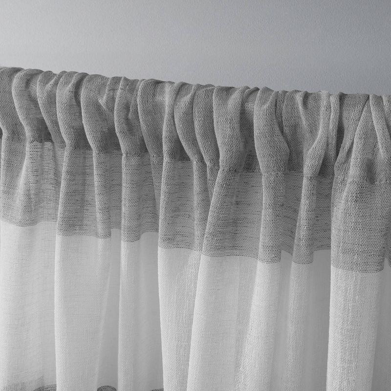 Ash Grey Striped Light-Filtering Rod Pocket Curtain Panels, 54x84