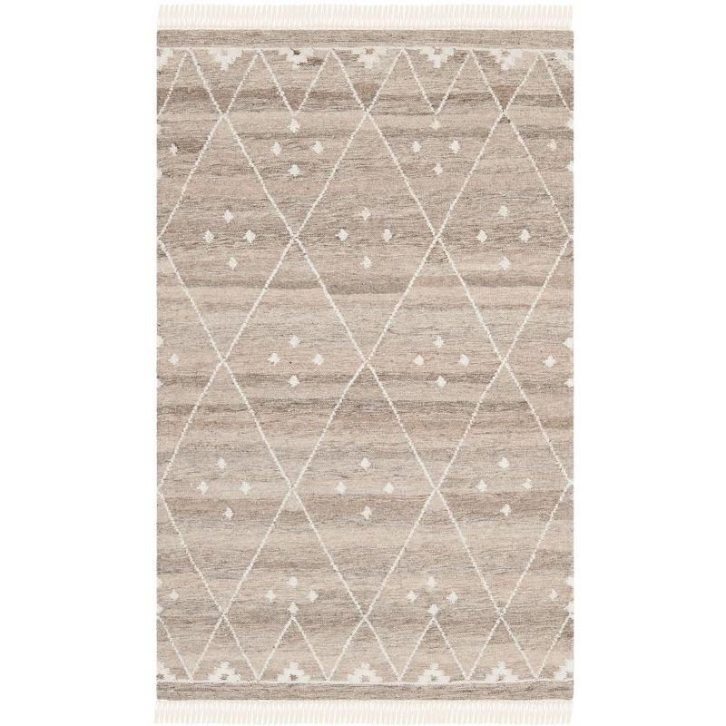 Natural Kilim NKM316 Hand Woven Indoor Accent Rug - Natural/Ivory - 3'x5' - Safavieh.
