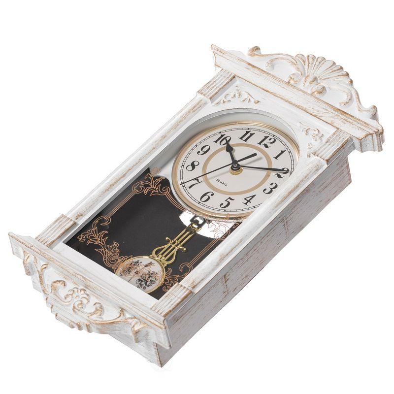 White French Provincial Plastic Pendulum Wall Clock