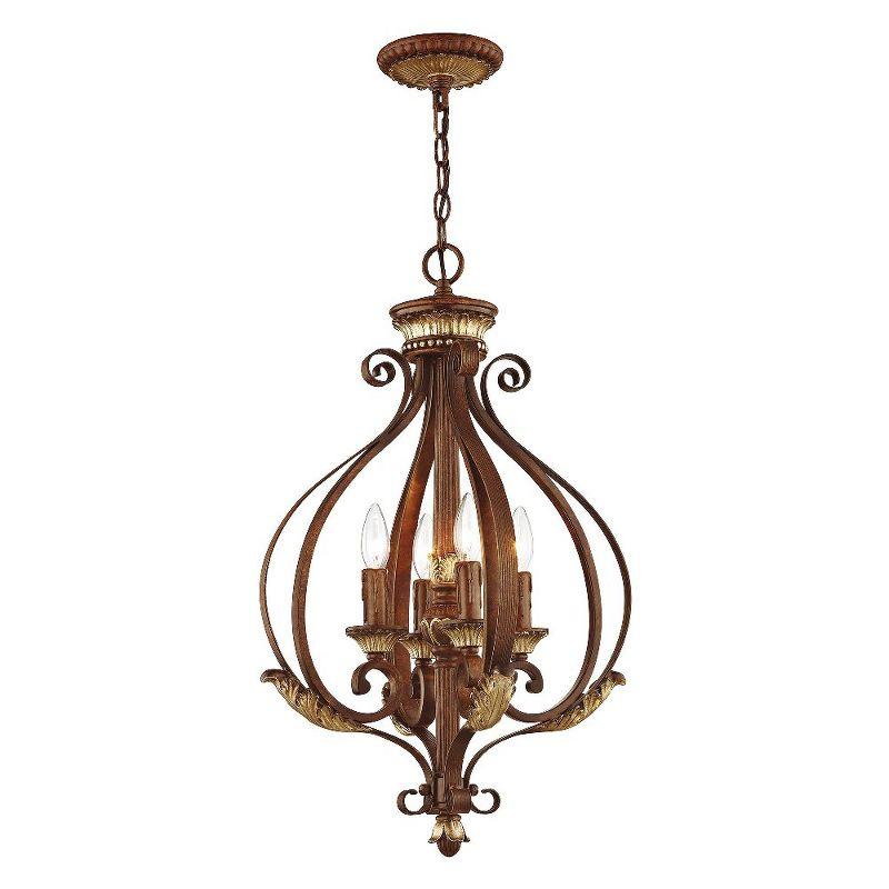 Livex Lighting Villa Verona 4 - Light Chandelier in  Verona Bronze/Aged Gold Leaf